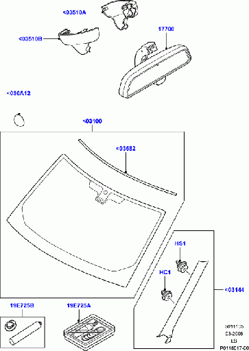 Prednje vetrobransko staklo - bez grejaca sa senzorom za kisu